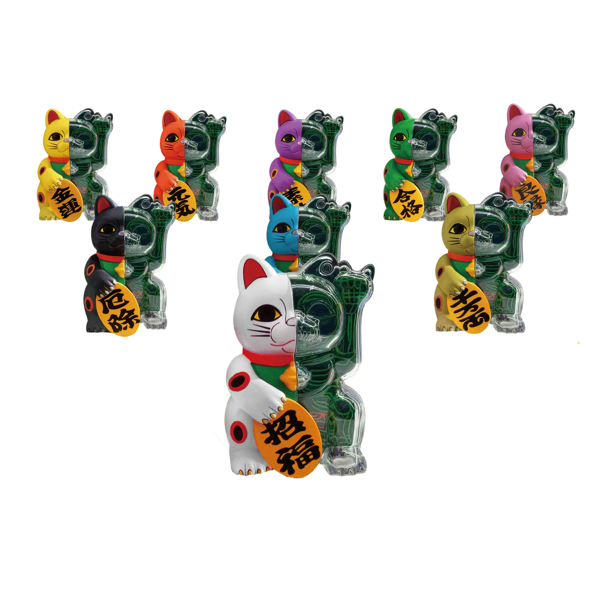 Pixel Zipper Kouun Neko 50:50 招財貓手辦盲盒