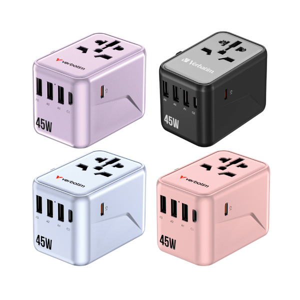 Verbatim 5 Port PD 3.0 45W Travel Adaptor 旅行插頭 32123【原裝行貨】