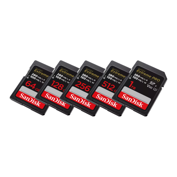 SanDisk EXTREME PRO SDXC V60 U3 C10 UHS-II 280MB/S 記憶卡【原裝行貨】
