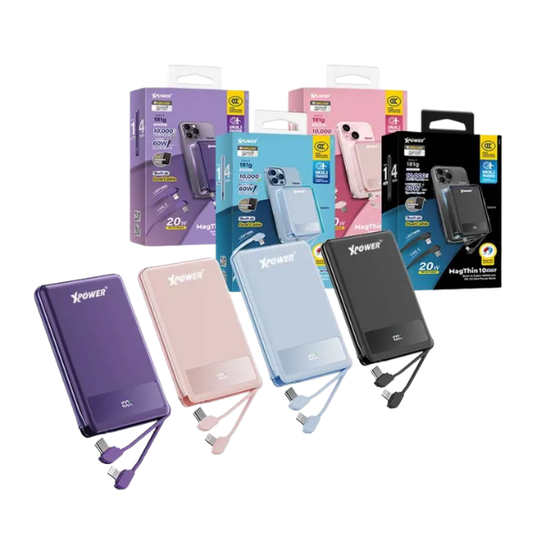 XPower MagThin 10 MT10 數顯 10000mAh內置雙線 PD3.0 移動電源【原裝行貨】