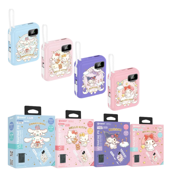 Xpower x Sanrio P8 TYPE-C 雙內置線迷你數顯移動電源【原裝行貨】