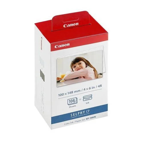 【免運費】Canon KP-108IN (明信片尺寸)相紙108 張連色帶套裝