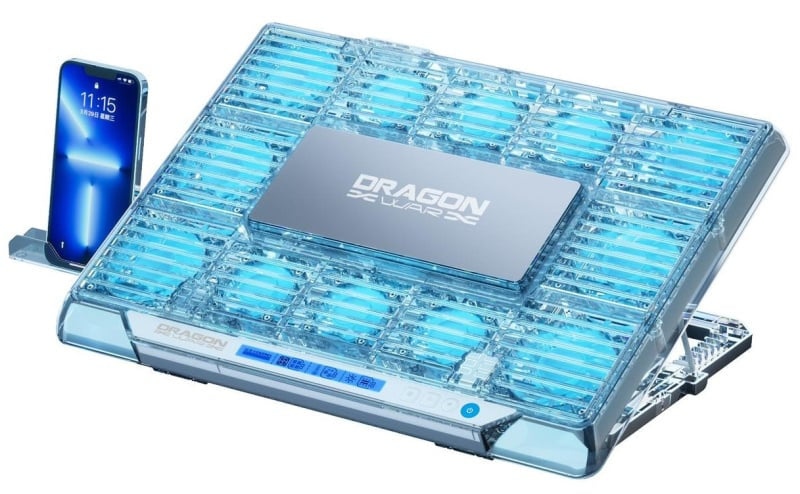 Dragon War 全透明製冷筆記本散熱風扇 GHW-015【原裝行貨】