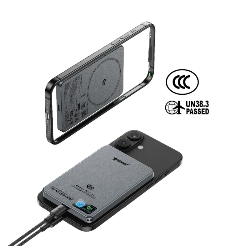 【3C可追溯二維碼】XPower MagFlight10 M17 半固態TFT彩屏顯示 QI2.2 25W/30W 10000mAh 磁吸行動電源【原裝行貨】