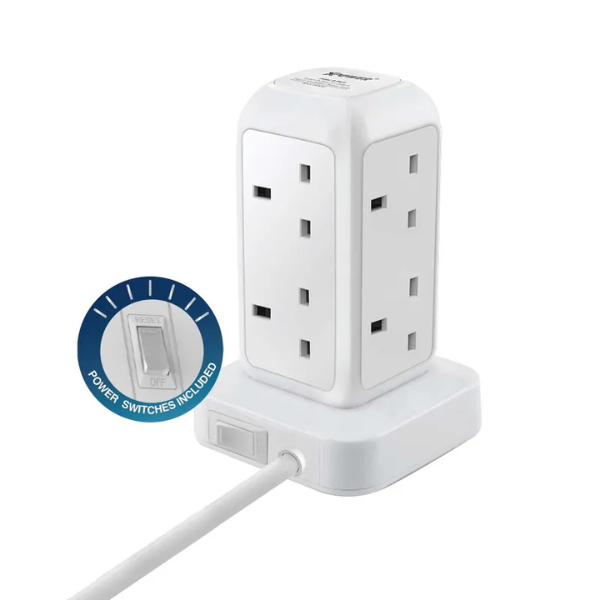 XPower Pillar 8 PL8 迷你直立式12輸出拖板 3米線長 8個插頭 PD 3.0輸出拖板【原裝行貨】