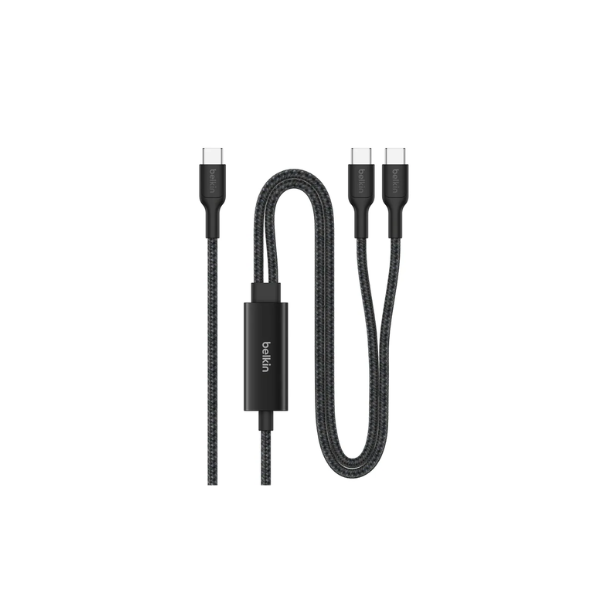 Belkin BoostCharge Pro USB-C 轉雙 USB-C 編織連接線 (140W / 1.5 米)【原裝行貨】