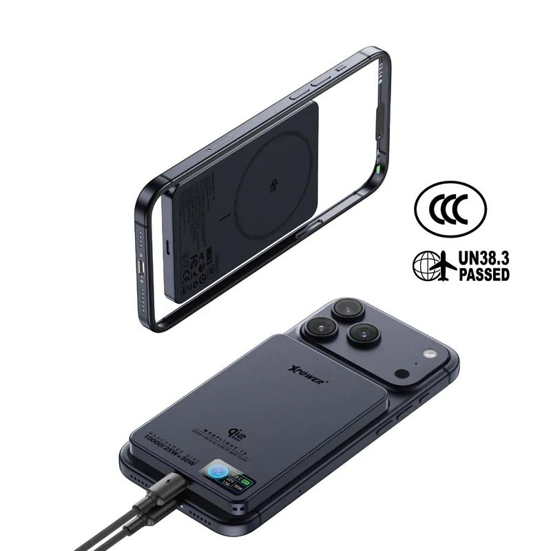 【3C可追溯二維碼】XPower MagFlight10 M17 半固態TFT彩屏顯示 QI2.2 25W/30W 10000mAh 磁吸行動電源【原裝行貨】