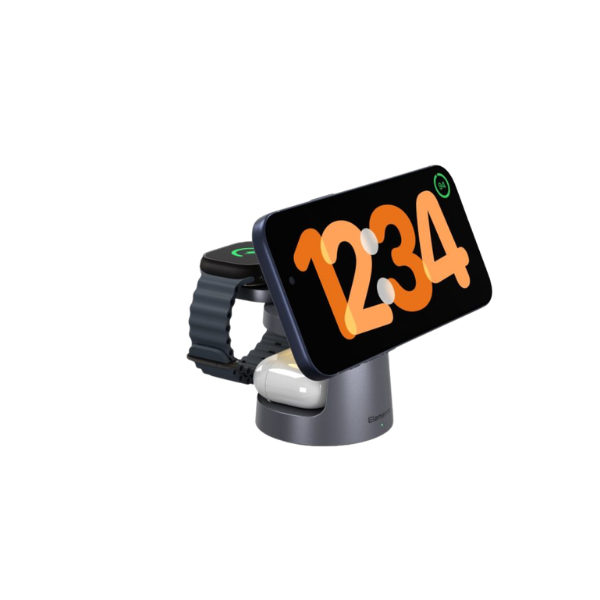 Elementz SolaS18 Mag.Qi2.2(25W) 3合1 磁吸無線充電座 FC-S18(GY)【原裝行貨】