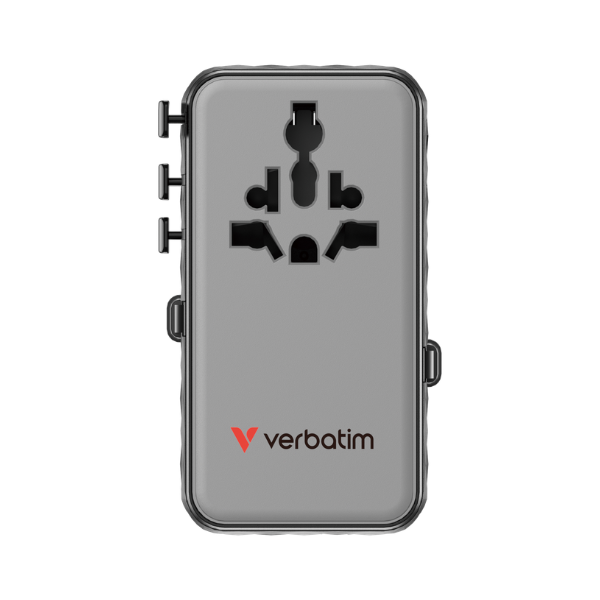 Verbatim Charge 'n' Travel Diamond 70W 通用旅行轉插(附雙USB-C可伸縮充電線) 30186【原裝行貨】