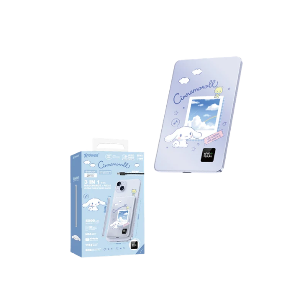 XPower x Sanrio M5K 3合1鋁合金數顯 5000mAh PD3.0+磁吸無線外置充電器【原裝行貨】
