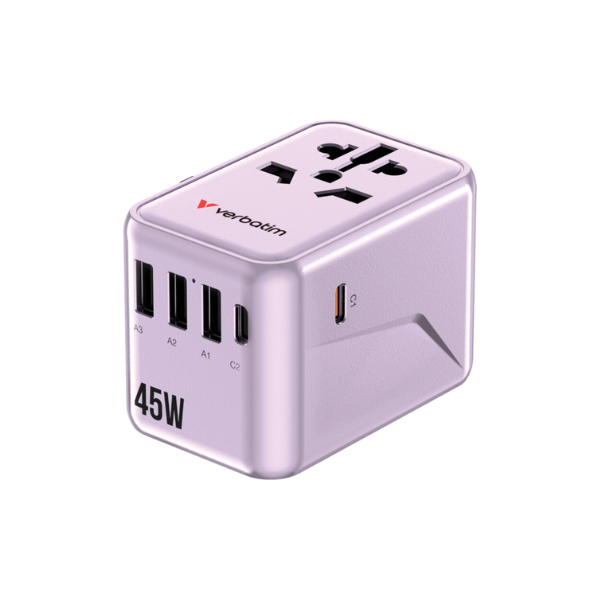 Verbatim 5 Port PD 3.0 45W Travel Adaptor 旅行插頭 32123【原裝行貨】