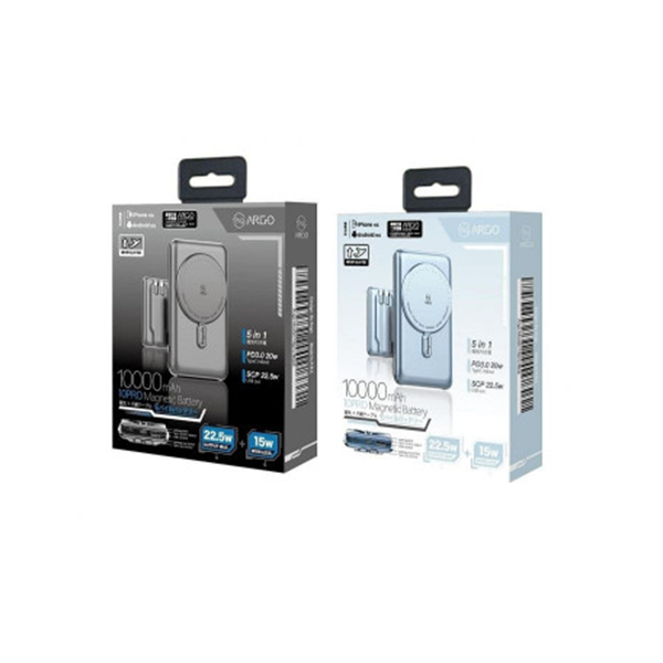 ARGO 10PRO 22.5W 10000MAH 5IN1 磁吸+內置雙線充電器【原裝行貨】