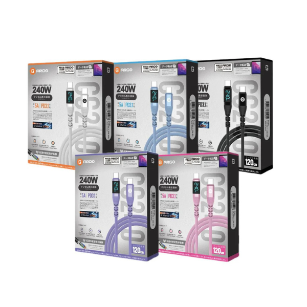 ARGO 240W 數顯純充線 (200cm) CC240 / ARGO 240W 數顯純充線 (120cm) CC240【原裝行貨】