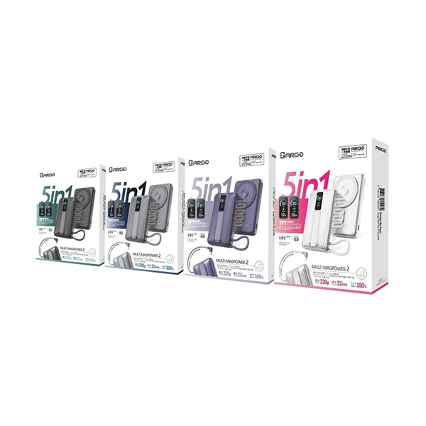 ARGO 5-IN-1 Magsafe 無線行動電源 10000mAh MD10 Plus【原裝行貨】