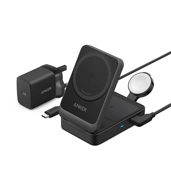 Anker MagGo Wireless Charging Station 可摺疊充電座組合 (15W, Foldable 3-in-1) (B2557)【原裝行貨】