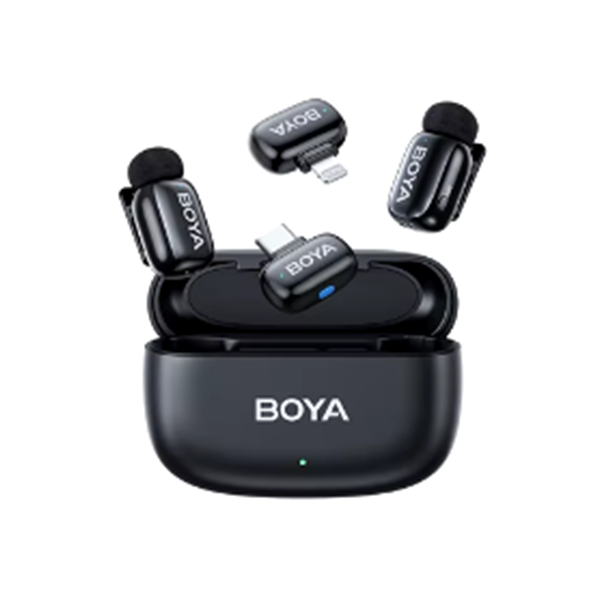 BOYA mini-12 夾領式無線降噪收音系統 (2TX-2RX+Charging Case for Type-C+Lightning)【原裝行貨】