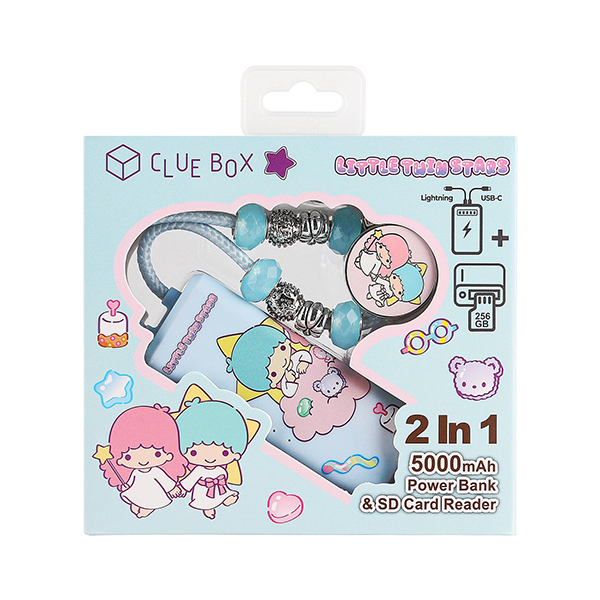 Clue Box x Sanrio characters 2-In-1 5000mAh 充電器 + SD讀卡器 CB-PBL3-CR