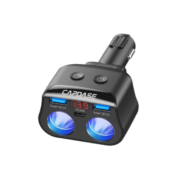 Capdase PowerDrive B248M 點煙頭一開二連PD充電器 USB PD 3.0 & QC 3.0 Socket Car Charger CA00-PD201【原裝行貨】
