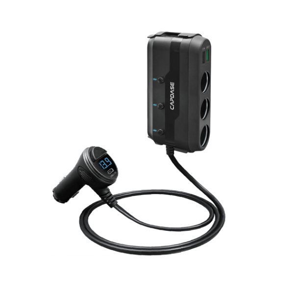 Capdase POWERHUB BQP7 點煙頭一開三連USB-A充電器 3-Socket and 4-USB QC 3.0 and USB-C PD 72W Car Charger CA00-PT01【原裝行貨】