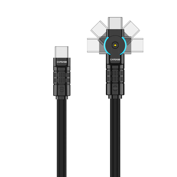 Capdase Rotary 旋轉頭 C to C 充電線 MET-CC60 USB-C To USB-C 60W Sync and Charge Cable 2M HC00-4211【原裝行貨】