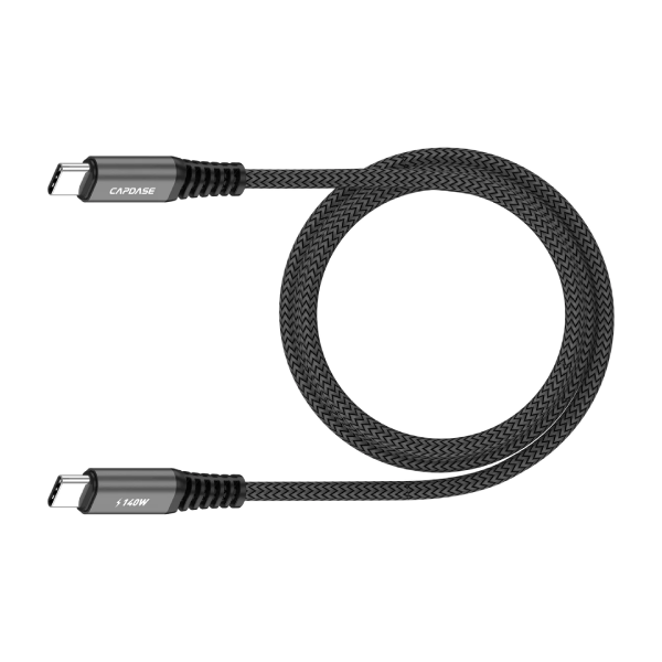 Capdase C to C 充電線 Metallic-EM-CC140 USB-C To USB-C 5A 140W Sync and Charge Cable 1.2/2/3M【原裝行貨】
