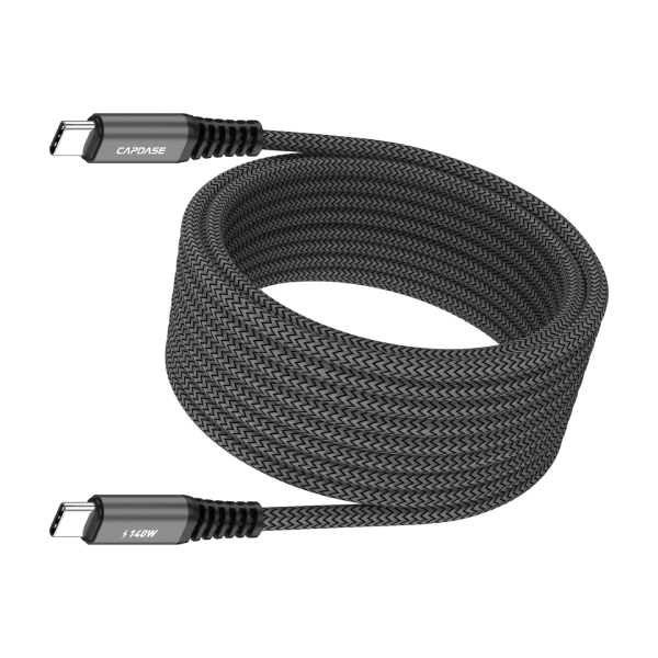 Capdase C to C 充電線 Metallic-EM-CC140 USB-C To USB-C 5A 140W Sync and Charge Cable 1.2/2/3M【原裝行貨】