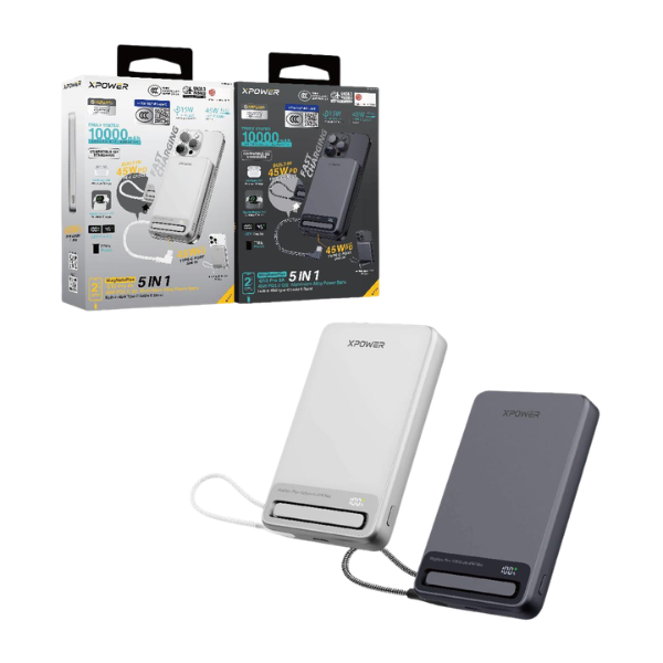 XPower MagNetoPlus Q10 Pro鋁合金10000mAh 45W PD3.0支架內置線及數顯QI2【原裝行貨】