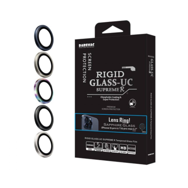 Daremac LensRing 藍寶石金屬鏡頭保護貼 For iPhone 15 Pro / iPhone 15 Pro Max【原裝行貨】