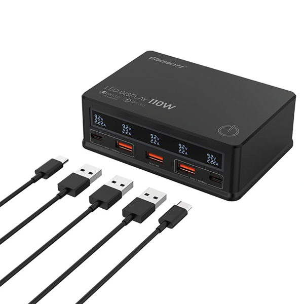 Elementz 2C3A 5 Ports 110W 快速充電器 PD-110W【原裝行貨】
