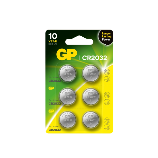 GP 計數機及電腦用鈕型電池 CR2032 6粒咭裝【原裝行貨】