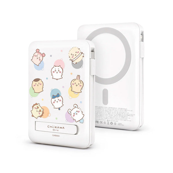 GARMMA Chiikawa吉伊卡哇系列 磁吸帶線五合一行動電源 10000mAh IK-7CDW16【原裝行貨】