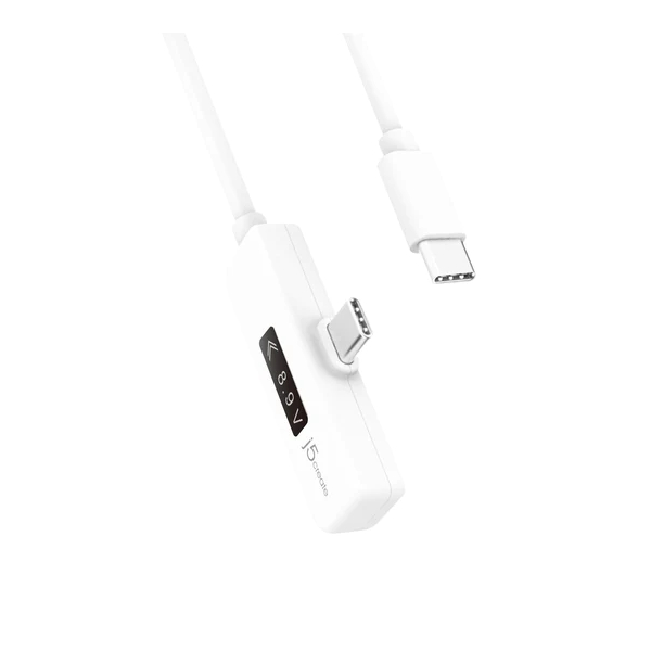 J5Create JUCP15 USB-C™ T型充電傳輸線內嵌OLED動態螢幕顯示 1.2米