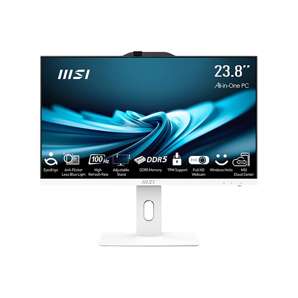 MSI PRO AP242P 14M 一體式桌上型電腦 24" FHD IPS 100Hz/i5-14400/8GB/512GB/UHD/Win11 Home 白色 AI-AP24144【原裝行貨】