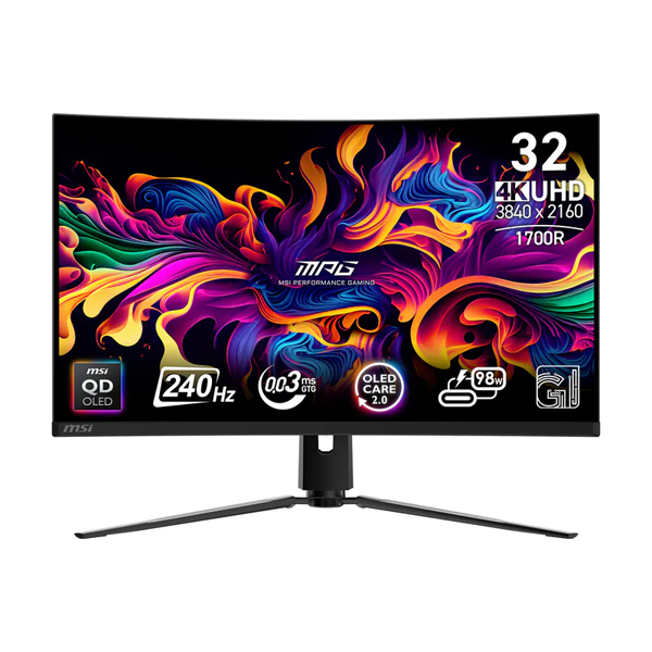 MSI MPG321CURX QD-OLED 32" 4K 240Hz 曲面量子點電競顯示器 (MO-MP32CQO/CE-ACPC/LB-MON)【原裝行貨】
