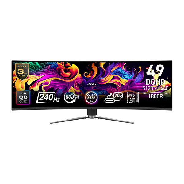 MSI MPG491CQPX QD-OLED 49" 240Hz 量子點曲面電競顯示器 (MO-MP49XQO/CE-ACPC/LB-MON)【原裝行貨】