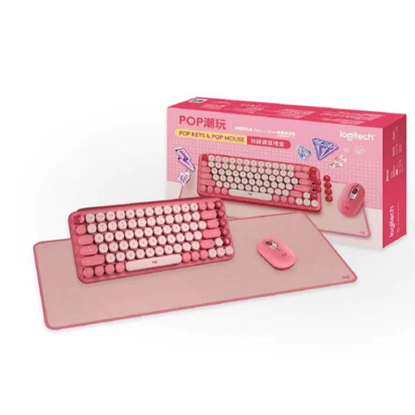Logitech POP Keys & POP Mouse Combo Set (with Desk Mat) 鍵鼠組合套裝【香港行貨】