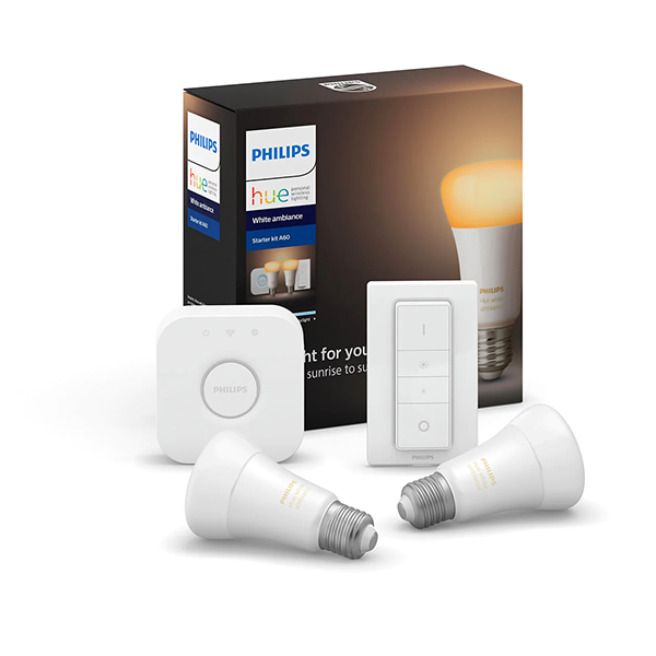 Philips Hue 8.5W A60 E27 藍牙智能燈泡入門套裝 (白光)【原裝行貨】