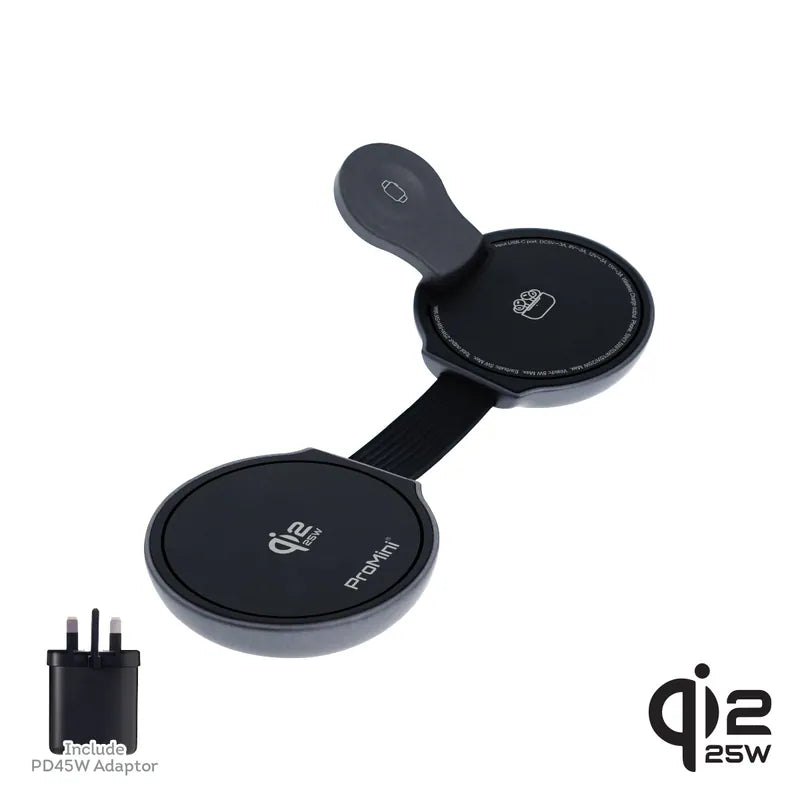 ProMini MagW5C 35W Qi2.2認證•磁吸三合一迷你無線充電座(連火牛)【原裝行貨】