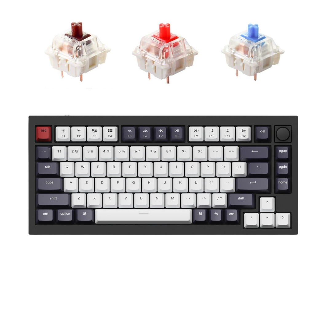 Keychron Q1 Knob QMK 82鍵 RGB 定制有線機械式全金屬鍵盤旋鈕版本 可換軸 Gateron G Pro 軸【香港行貨】