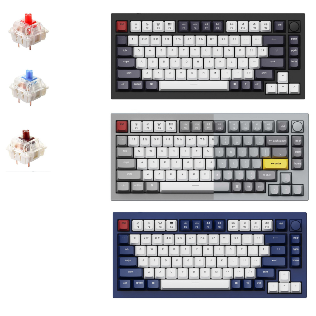 Keychron Q1 Knob QMK 82鍵 RGB 定制有線機械式全金屬鍵盤旋鈕版本 可換軸 Gateron G Pro 軸【香港行貨】