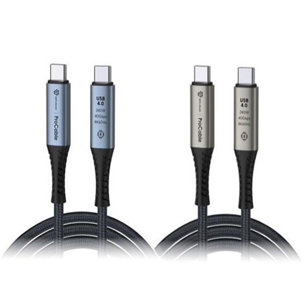 SAVEWO ProCable USB-C USB4 Thunderbolt 4 極速充電傳輸線 1m(兩色可選)【原裝行貨】