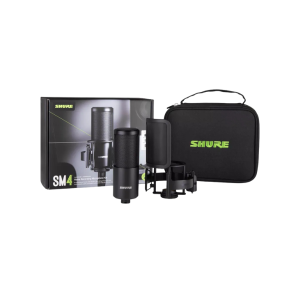 Shure SM4 Home Recording Microphone Kit 電容麥克風套裝 (咪, 手提包, 防震架, Pop Filter) SM4-K-KIT【原裝行貨】