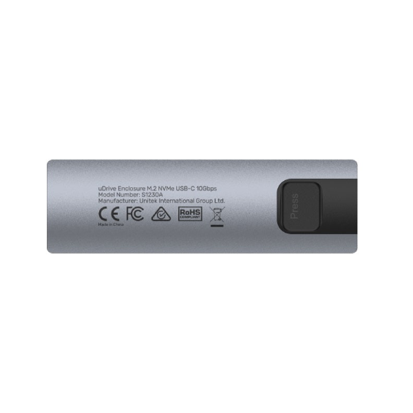 Unitek S1230A uDrive M.2 硬碟盒 (支援 NVMe/SATA 10Gbps)【原裝行貨】