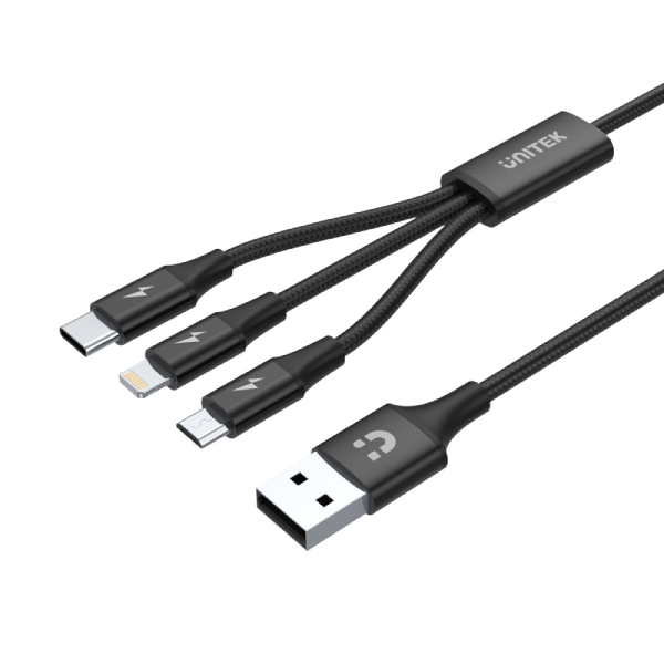 Unitek 3 合 1 USB-A 轉 USB-C / Micro USB / Lightning 通用充電線【原裝行貨】