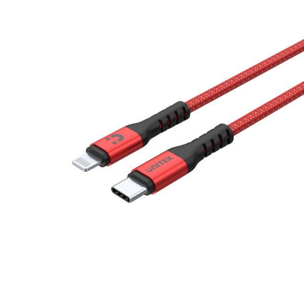 Unitek MFi 認證 USB-C 至 Lightning 充電傳輸線 C14060RD【原裝行貨】