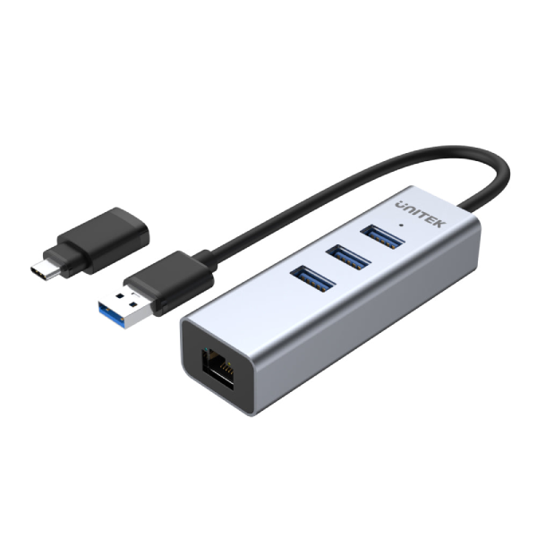Unitek 4 合 1 USB 3.0 Hub (配有 USB-C 轉換器) (Y-3083B) 【原裝行貨】