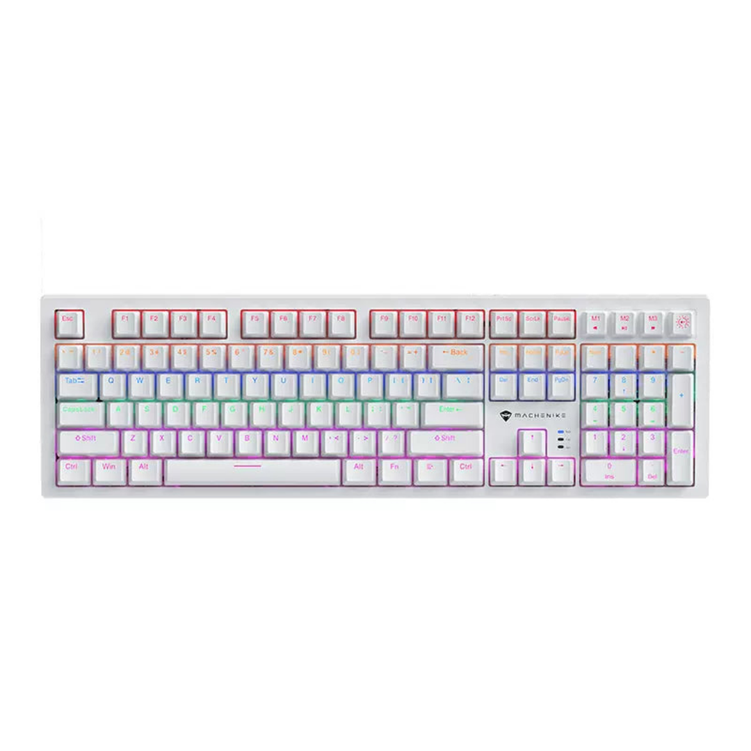 Machenike K520 RGB 108鍵 有線機械式鍵盤 (白色) KB-MK5B1BW【香港行貨】