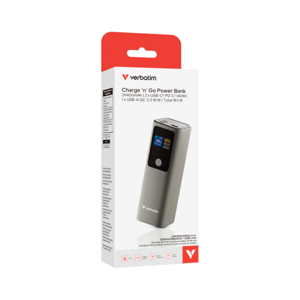 Verbatim 67052 即充即走行動電源 29400mAh【原裝行貨】