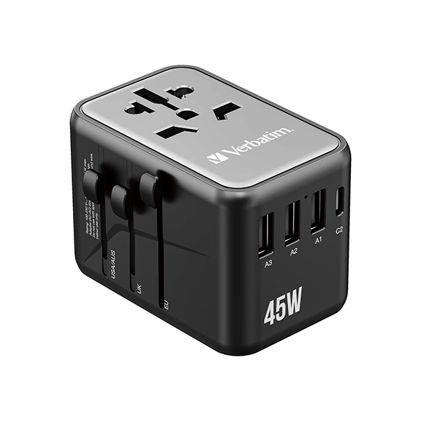 Verbatim 5 Port PD 3.0 45W Travel Adaptor 旅行插頭 32123【原裝行貨】