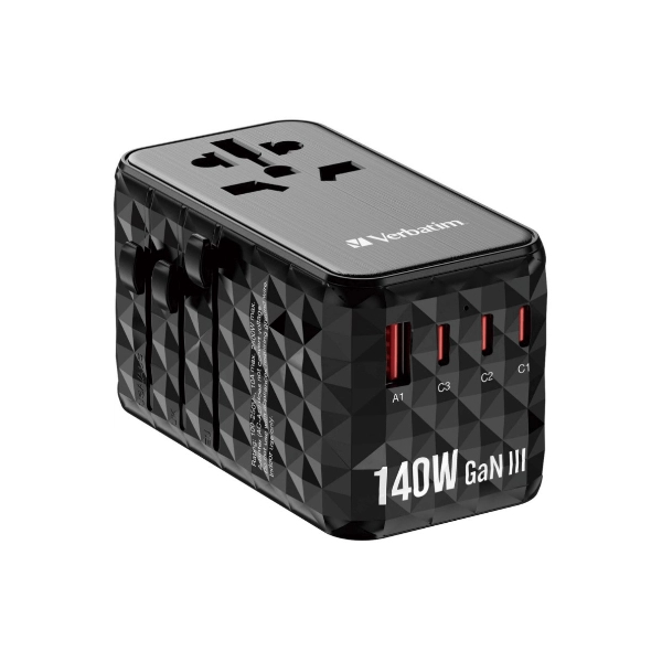 Verbatim 4 輸出 PD 3.1 140W GAN 旅行轉插 Travel Adaptor 32125 【原裝行貨】